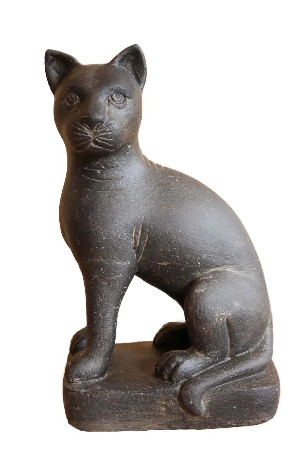  Product image 1 of the product “Sitting cat on pedestal, Cast stone, in the sizes 45cm and 65cm, Antique finish ”